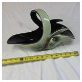 Vintage Hull Woodland Pottery Console Bowl, Basket & Vases