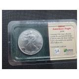 1999 Uncirculated American Silver Eagle in sealed Littleton holder 1999 Uncirculated American Silver Eagle in sealed Littleton holder