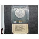 2000 Uncirculated American Silver Eagle in sealed Littleton holder 2000 Uncirculated American Silver Eagle in sealed Littleton holder