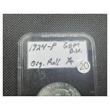 1924 Peace Silver Dollar Marked Gem BU Original Roll When Purchased 1924 Peace Silver Dollar Marked Gem BU Original Roll When Purchased