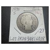 KEY DATE 1895-S Silver Barber Half Dollar (Greybook Wholesale price for a G4 is $65) KEY DATE 1895-S Silver Barber Half Dollar (Greybook Wholesale price for a G4 is $65)