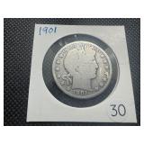 1901 Silver Barber Half Dollar 1901 Silver Barber Half Dollar
