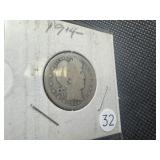 Three Barber Silver Quarters - 1908-O, 1910, and 1914 Three Barber Silver Quarters - 1908-O, 1910, and 1914