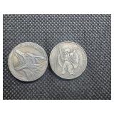 Two 'Altered Design' Buffalo Nickels - Nicely carved Two 'Altered Design' Buffalo Nickels - Nicely carved