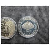 Two Commemorative Silver Dollars: 1986-S Proof Statue of Liberty and 1987-S Uncirculated 'We The People' Two Commemorative Silver Dollars: 1986-S Proof Statue of Liberty and 1987-S Uncirculated 'We The People'