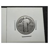 Two Silver Quarters, Standing Liberty and Washington Two Silver Quarters, Standing Liberty and Washington