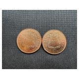 Two Copper One Ounce Rounds Liberty Design Two Copper One Ounce Rounds Liberty Design