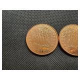 Two Copper One Ounce Rounds Liberty Design Two Copper One Ounce Rounds Liberty Design