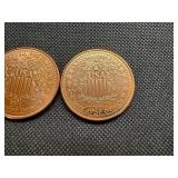 Two Copper One Ounce Rounds Liberty Design Two Copper One Ounce Rounds Liberty Design