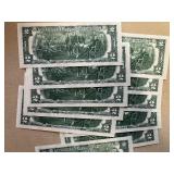 Eleven Sequential $2 Bills Eleven Sequential $2 Bills