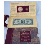 1994 The Thomas Jefferson Coinage and Currency Set - original packaging, internal case damaged 1994 The Thomas Jefferson Coinage and Currency Set - original packaging, internal case damaged