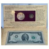 1994 The Thomas Jefferson Coinage and Currency Set - original packaging, internal case damaged 1994 The Thomas Jefferson Coinage and Currency Set - original packaging, internal case damaged