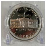 1992 W-White House 200th Anniversary Commemorative Silver Dollar - just the coin in a protective plastic case 1992 W-White House 200th Anniversary Commemorative Silver Dollar - just the coin in a protective plastic case