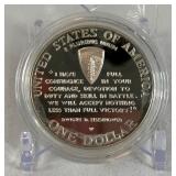 1995 1991-1995-P World War II 50th Anniversary Proof Silver Dollar - just the coin in a protective plastic case 1995 1991-1995-P World War II 50th Anniversary Proof Silver Dollar - just the coin in a protective plastic case