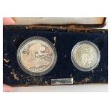 1995 1991-1995 World War II 50th Anniversary Commemorative 2-Coin Proof Set - case is extremely fire damages, no COA, but coins appear to be in good condition 1995 1991-1995 World War II 50th Anniversary Commemorative 2-Coin Proof Set - case is extremely fire damages, no COA, but coins appear to be in good condition