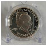 1990 P-Eisenhower Centennial Commemorative Proof Silver Dollar - just the coin in a protective plastic case 1990 P-Eisenhower Centennial Commemorative Proof Silver Dollar - just the coin in a protective plastic case