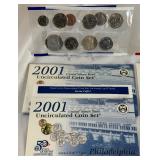 2001 uncirculated P & D us mint coin set OGP (20 coins) - original pacakge with COA and envelope 2001 uncirculated P & D us mint coin set OGP (20 coins) - original pacakge with COA and envelope