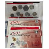 2001 uncirculated P & D us mint coin set OGP (20 coins) - original pacakge with COA and envelope 2001 uncirculated P & D us mint coin set OGP (20 coins) - original pacakge with COA and envelope