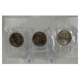 1979 P-D-S Susan B Anthony 3 Coin Dollar Souvenir Set - cello wrap 1979 P-D-S Susan B Anthony 3 Coin Dollar Souvenir Set - cello wrap