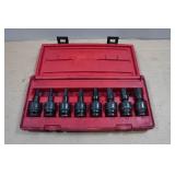 T&E 1/2' Drive SAE In-Hex Impact Universal Socket Set - 1/4'-3/4'