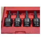 T&E 1/2' Drive SAE In-Hex Impact Universal Socket Set - 1/4'-3/4'