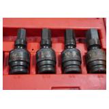T&E 1/2' Drive SAE In-Hex Impact Universal Socket Set - 1/4'-3/4'