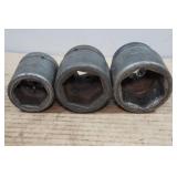 Snap-On Tools 1' Drive Impact Sockets - 1-3/8', 1-3/4', 1-7/8'