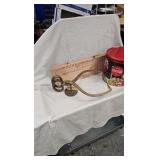 Brass Ice Tong Paper Towel Holder and Coke Tin Brass Ice Tong Paper Towel Holder and Coke Tin