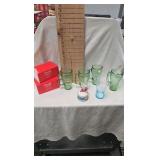 Coke Delivery Truck from Snow Village and Glasses Coke Delivery Truck from Snow Village and Glasses