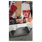 Coke Clock, Goblet, Tin, and Books Coke Clock, Goblet, Tin, and Books