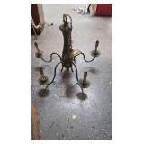 Vintage Chandelier and basket lot Vintage Chandelier and basket lot