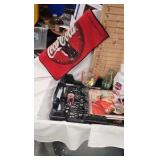 Coke Clock, Goblet, Tin, and Books Coke Clock, Goblet, Tin, and Books