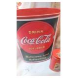 Coca Cola Bear in Rocker and Coke Wastebasket Coca Cola Bear in Rocker and Coke Wastebasket