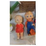 Vintage Tin Lith Bucket and Watering Can-Rubber Toys Vintage Tin Lith Bucket and Watering Can-Rubber Toys