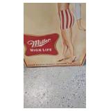 Miller High Life, Metal Sign with Server Miller High Life, Metal Sign with Server
