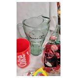 Coke Glass Pitcher, Bottles, Playing Cards Coke Glass Pitcher, Bottles, Playing Cards