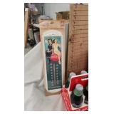 Coca Cola Thermometer, Cookie Jar and Tins Coca Cola Thermometer, Cookie Jar and Tins