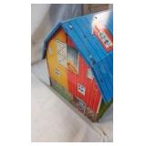 Meadow Lane Farm Tin Lith Barn and Die Cast Toy Meadow Lane Farm Tin Lith Barn and Die Cast Toy