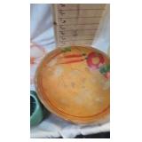 Vintage Dishes and Wood Bowl as Pictured Vintage Dishes and Wood Bowl as Pictured