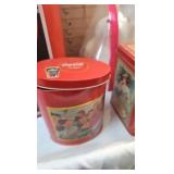 Coca Cola Bear in Rocker and Coke Wastebasket Coca Cola Bear in Rocker and Coke Wastebasket