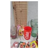 Coke Glass Pitcher, Bottles, Playing Cards Coke Glass Pitcher, Bottles, Playing Cards