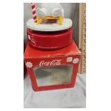 Coca Cola Clock and Rotatin Polar Bear Figure Coca Cola Clock and Rotatin Polar Bear Figure