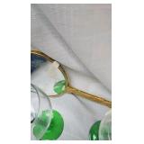 Tea Set and Green Stemmed Glasses Tea Set and Green Stemmed Glasses