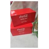 Coke Delivery Truck from Snow Village and Glasses Coke Delivery Truck from Snow Village and Glasses