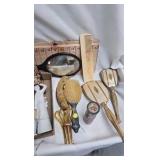 Vanity Components with Tea set and misc Vanity Components with Tea set and misc