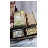 Vintage Baxes, doll, lampshade Vintage Baxes, doll, lampshade