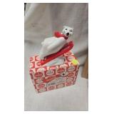 Coke Bear Figures, Snow Village Billboard- Soda Fountain Coke Bear Figures, Snow Village Billboard- Soda Fountain