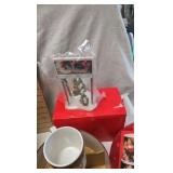 Coke Snow Village Billboard, Decorative Bench, Trays and Misc Coke Snow Village Billboard, Decorative Bench, Trays and Misc