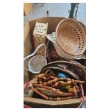 Vintage Chandelier and basket lot Vintage Chandelier and basket lot