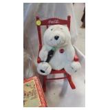 Coca Cola Bear in Rocker and Coke Wastebasket Coca Cola Bear in Rocker and Coke Wastebasket